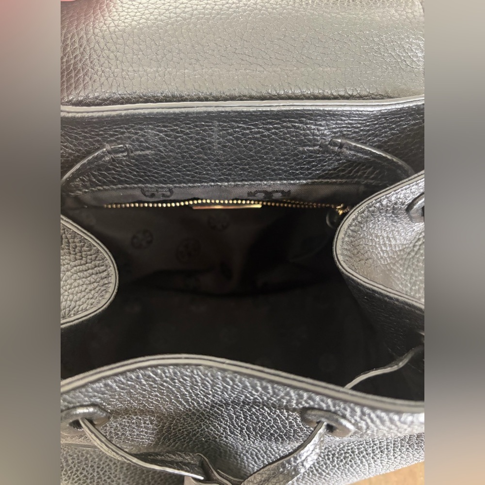 Tory Burch Thea Mini Backpack Black Pebbled Leather - Picture 7 of 16